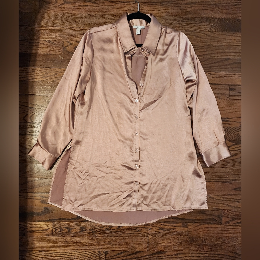ASTARS Women's Satin Blouse - Mauve